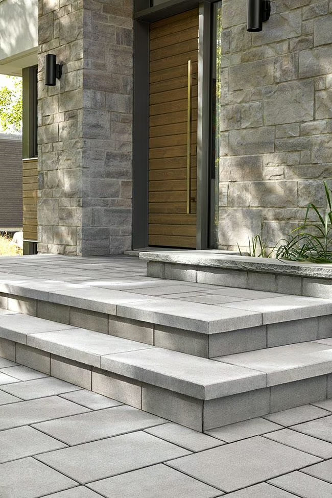 Techo-Bloc Raffinato Smooth Cap - Shale Grey (14" x 28" 60mm) - Clark & Co. Hardscape Supply