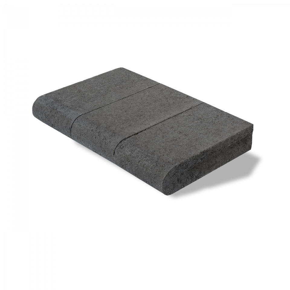Unilock Bullnose Edger - Non-Tumbled - Charcoal - Clark & Co. Hardscape Supply